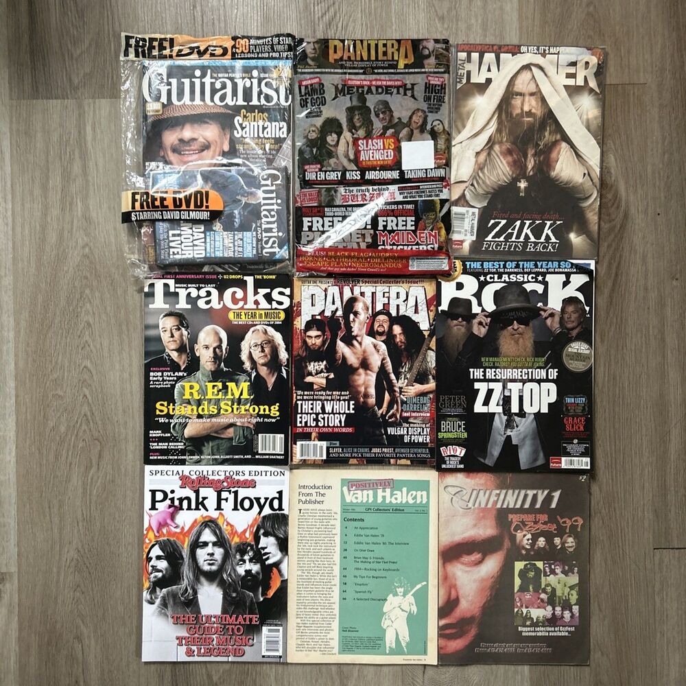 Metal Hammer Rock Music Magazine Lot of 9 Guitarist Van Halen Pantera REM ZZ Top